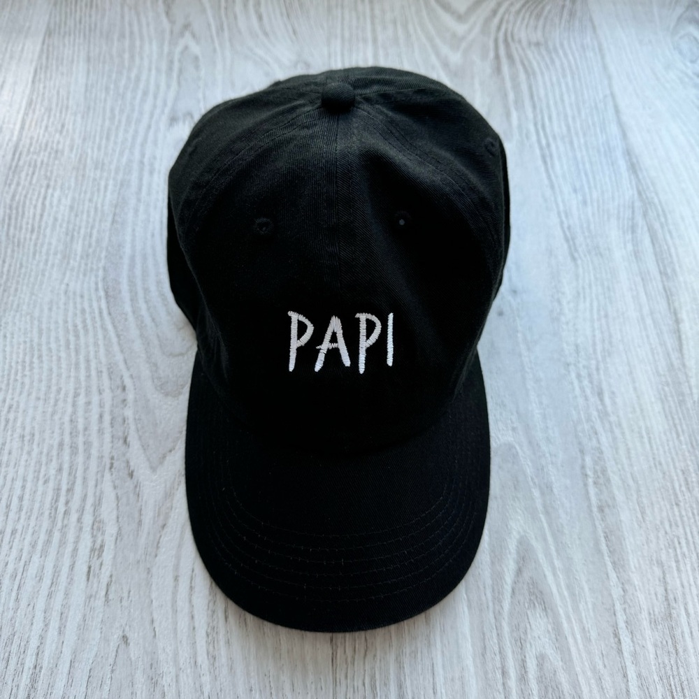 Newhattan 100% cotton black white PAPI baseball cap one size fits all adjustable